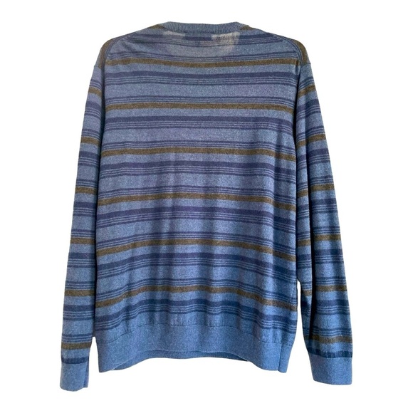 Turnbury Mens XL (44 in Chest) Navy Blue Striped
Wool Blend Pullover Sweater - Picture 2 of 11